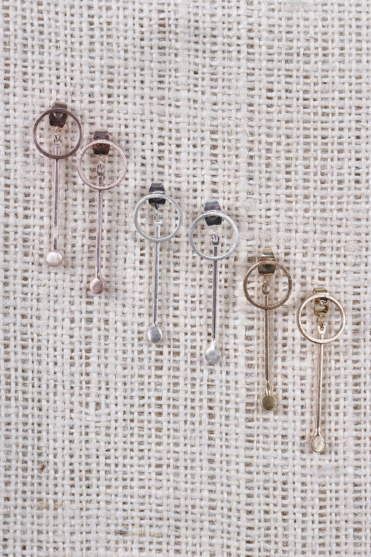 Ring Hoop Front-Back Drop Earring Set