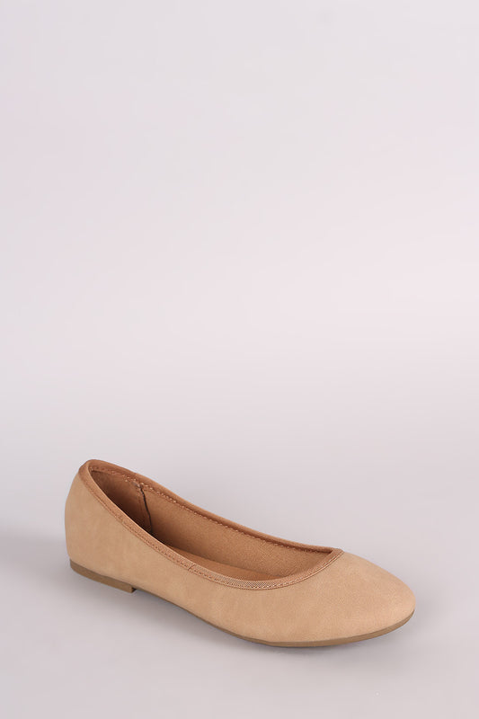 Bamboo Nubuck Round Toe Ballet Flat