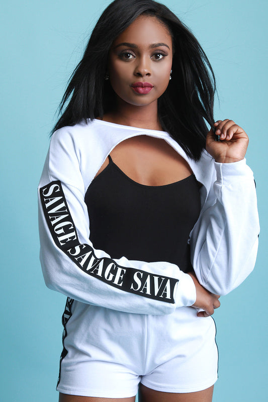 Savage Side Ribbon Cutout Sweater