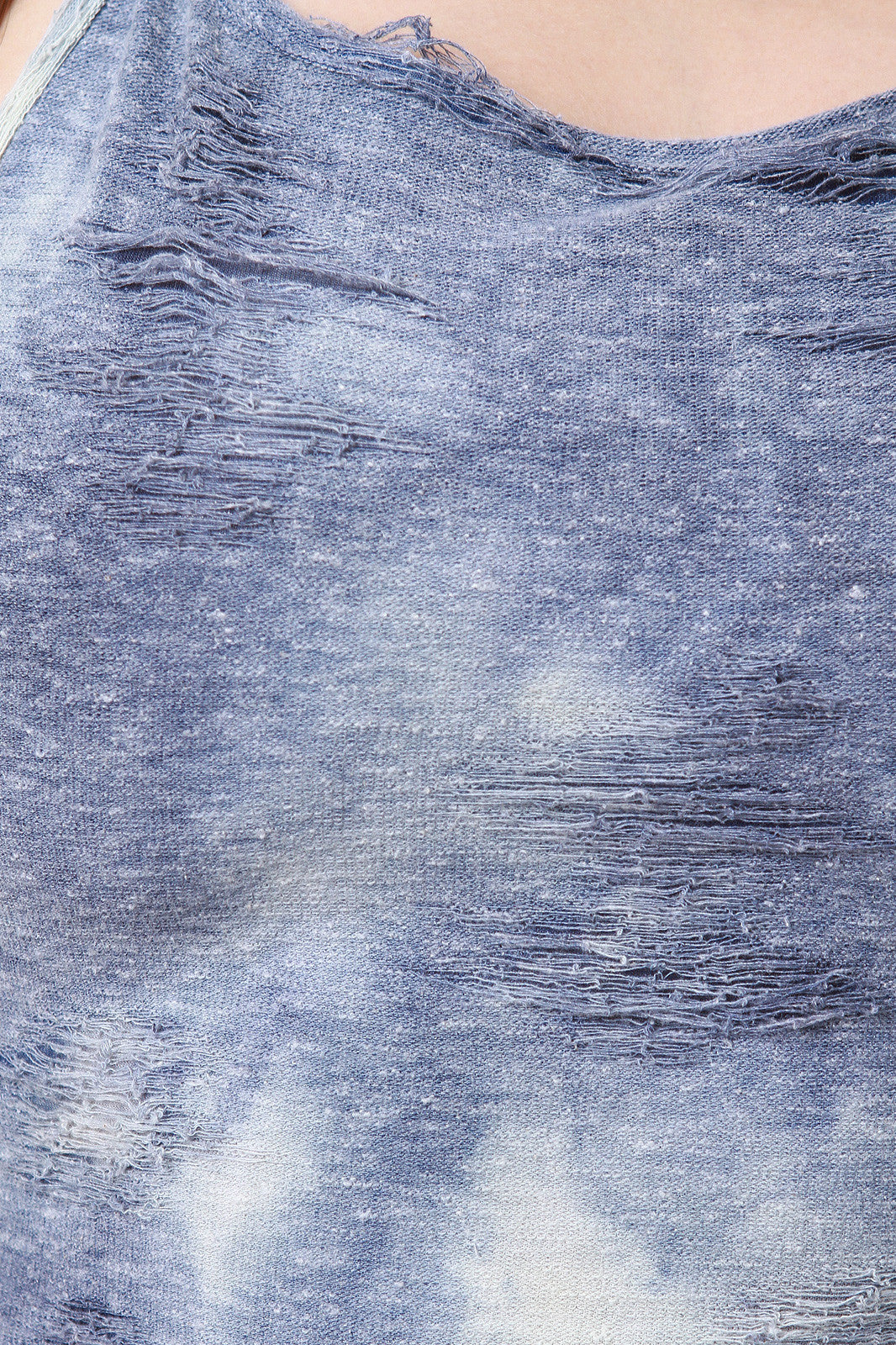 Bleach Wash Distress Midi Dress