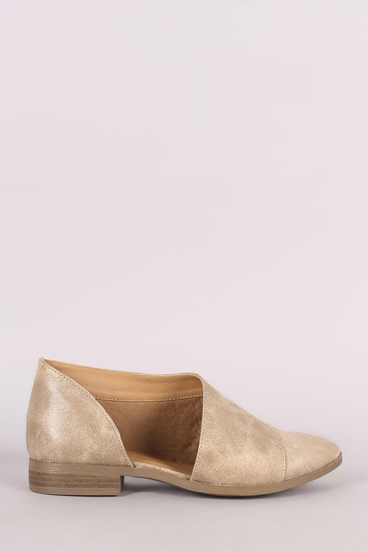 Qupid Open Shank Oxford Flat