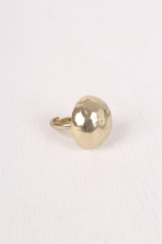 Hammered Half Dome Ring