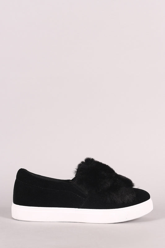 Faux Fur Trim Slip On Sneaker