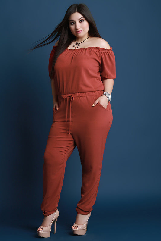 Ruffled Off-The-Shoulder Jumpsuit