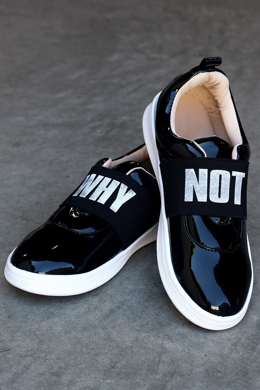 Why Not Elastic Metallic Patent Slip-On Sneakers