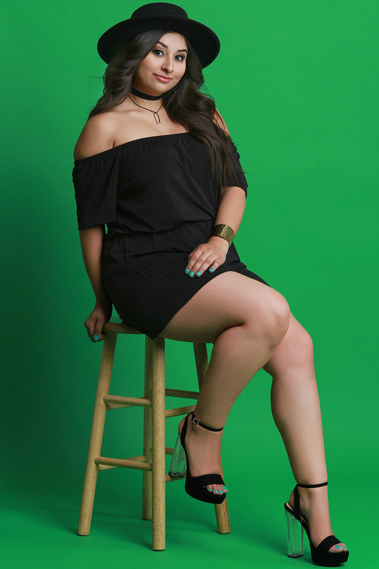 Short Sleeve Bardot Romper