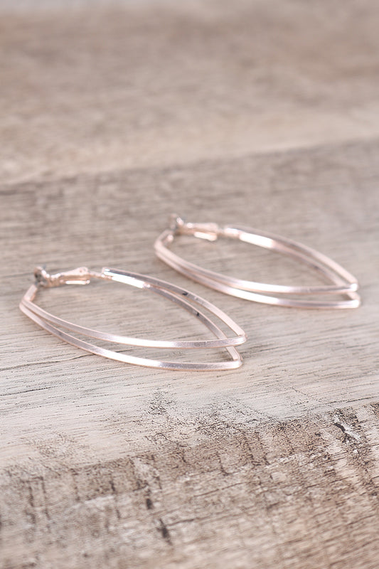 Double Sharp Oval Earrings