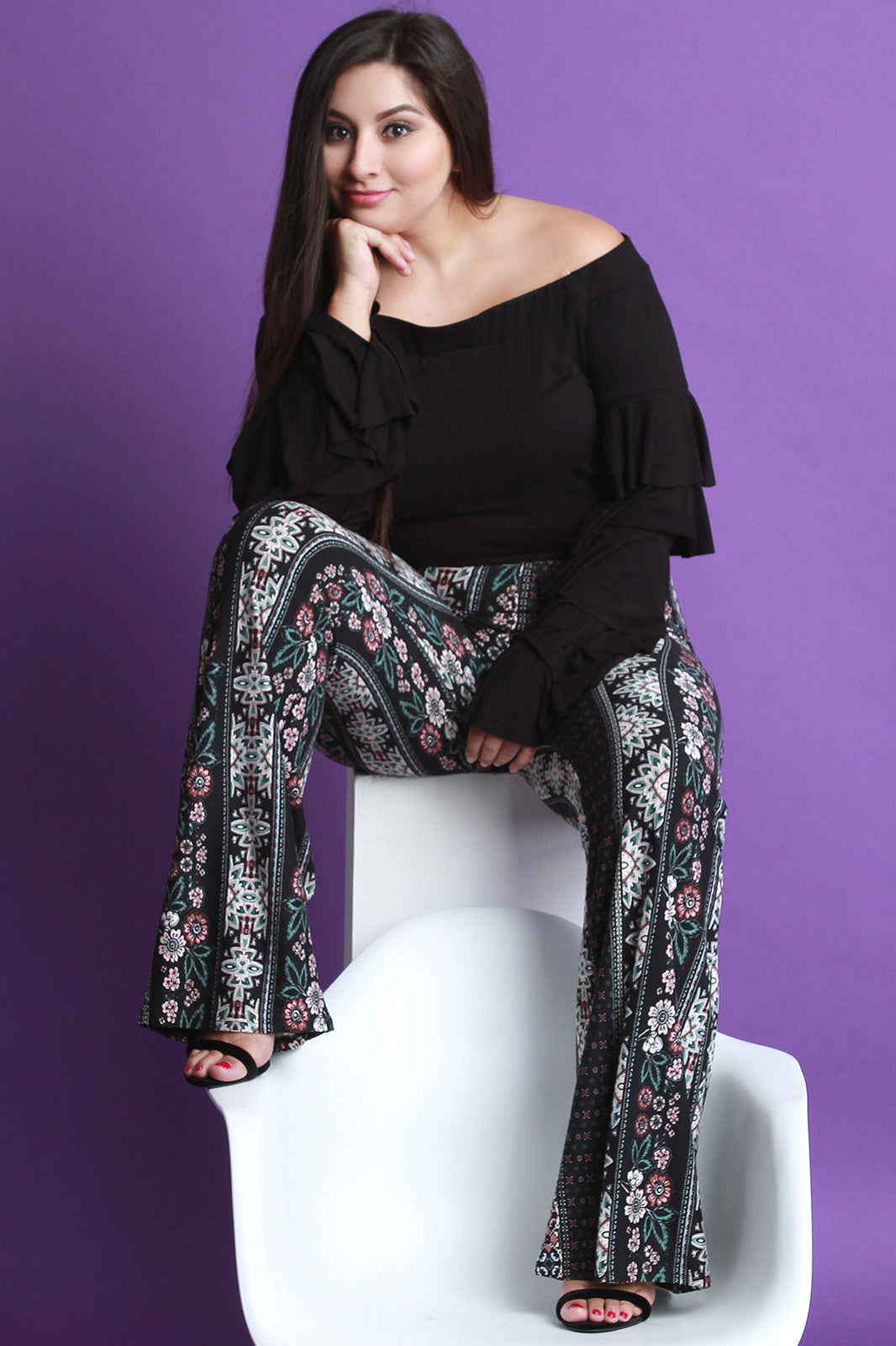 Bohemian Print Flare Pants