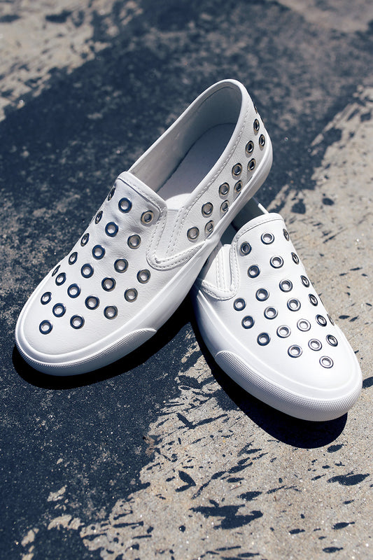 Qupid Grommet Accent Slip On Sneaker