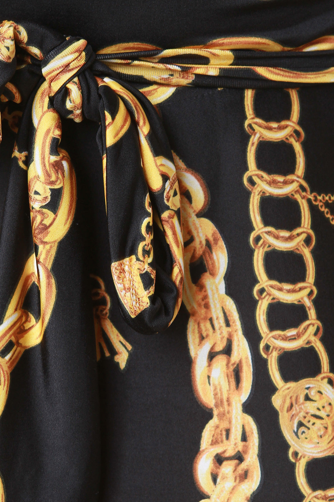 Chain Print Surplice Maxi Dress