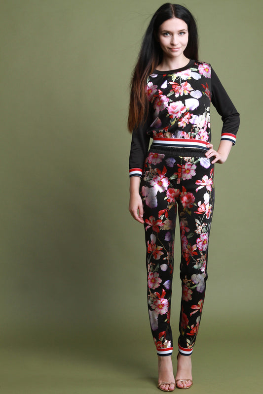 Floral Foil Print Two Piece Set