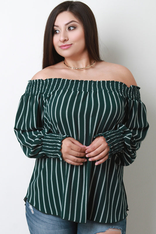 Smock Bardot Striped Top
