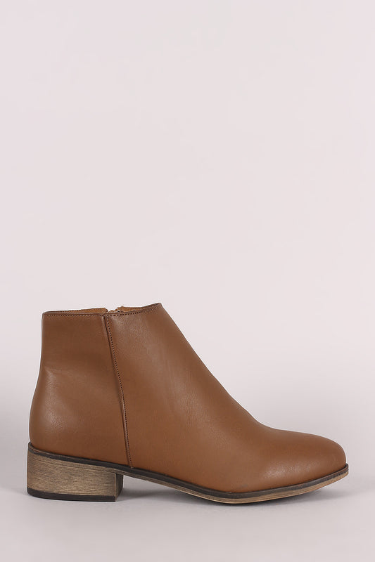 Bamboo Plain Almond Toe Flat Booties