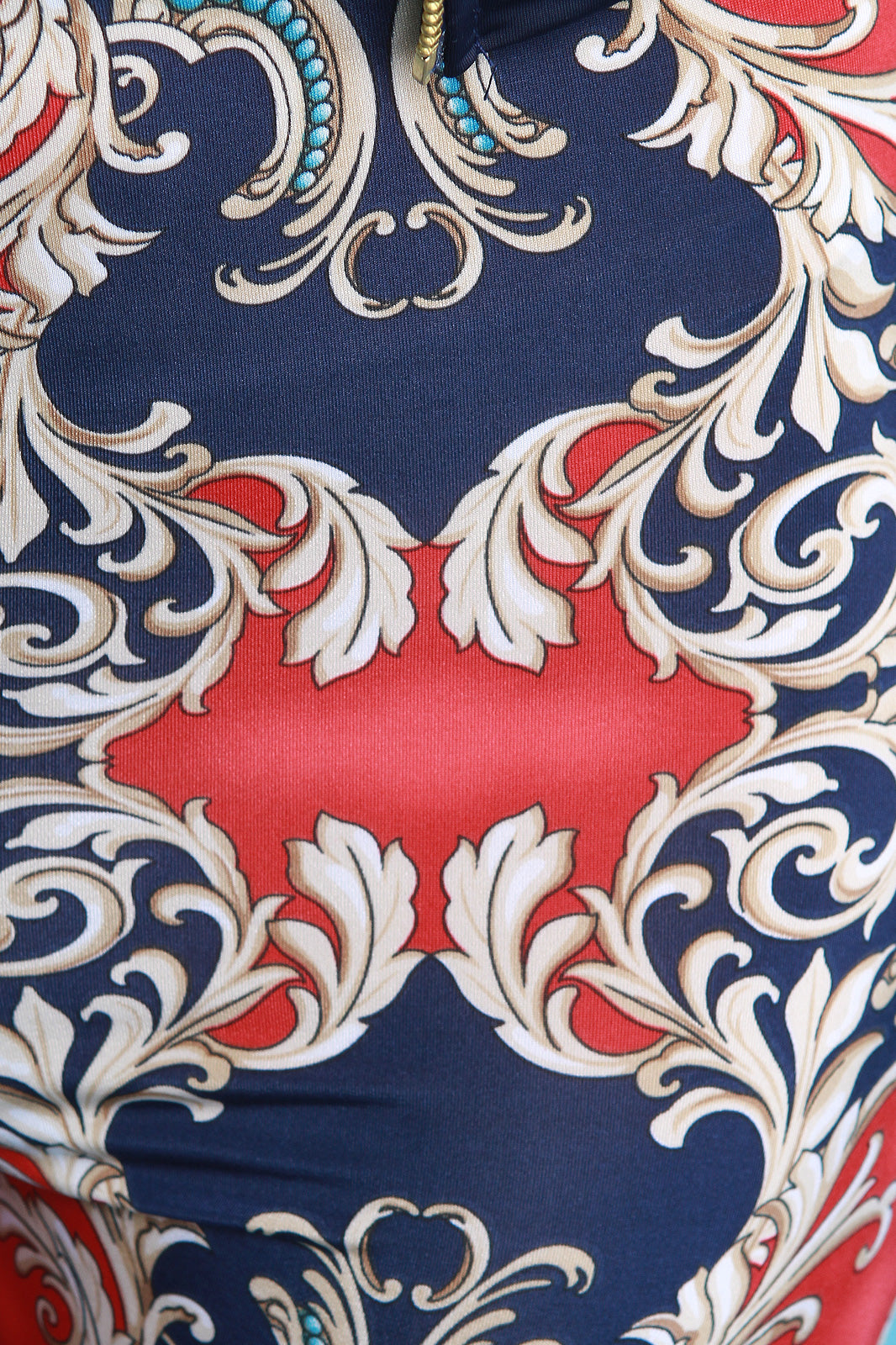 Baroque Print Jacket with High Waist Leggings Set