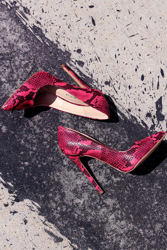 Shoe Republic LA Snakeskin Pointy Toe Stiletto Pump