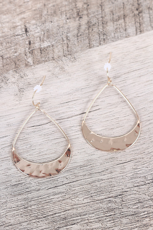 Hammered Pear Shape Dangle Earrings