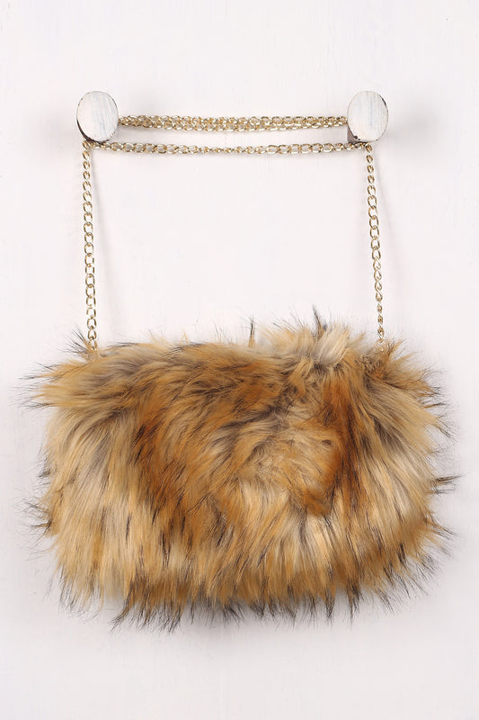 Faux Fur Hand Warmer Crossbody Bag