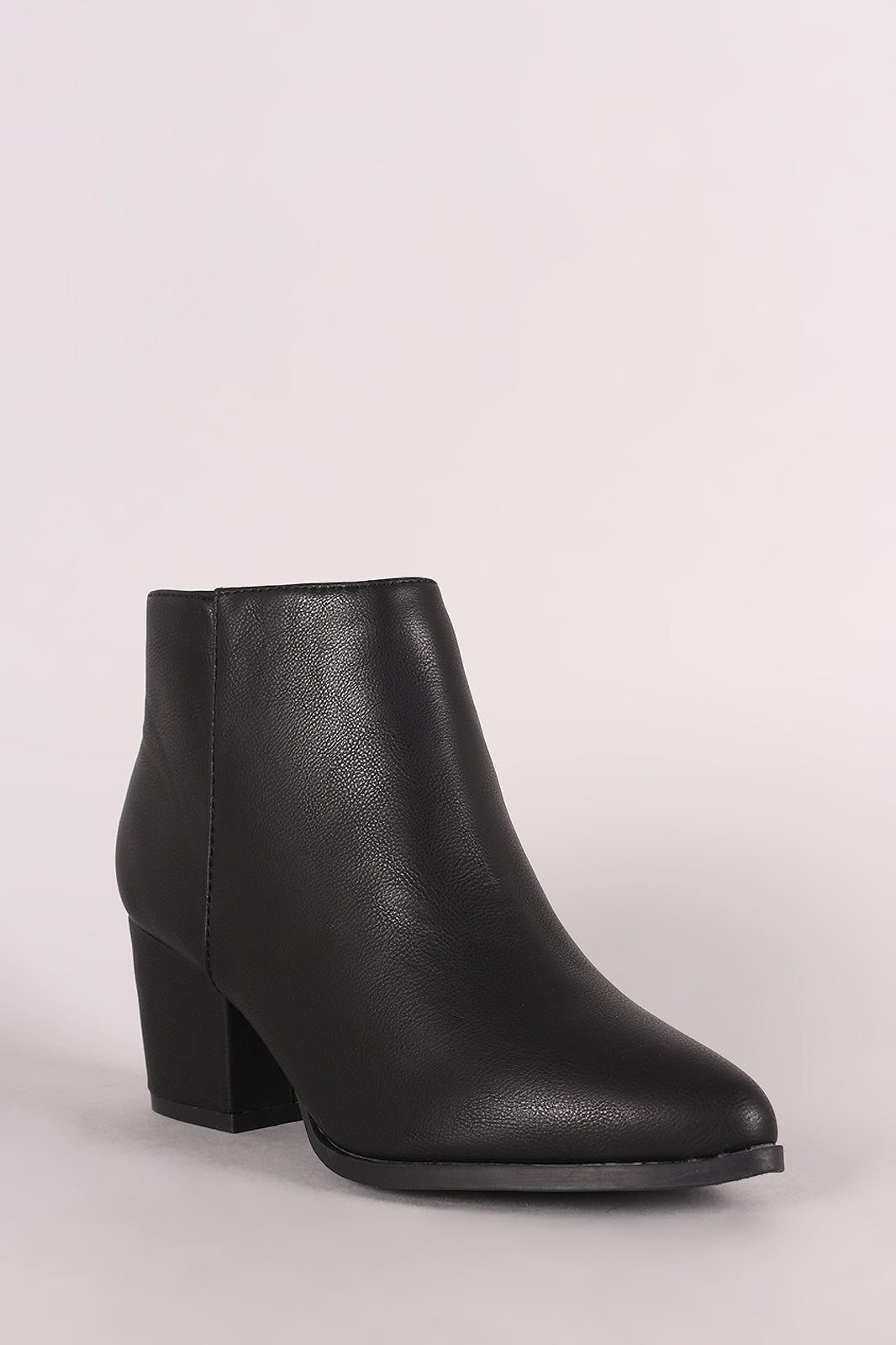 Bamboo Pointy Toe Block Heeled Western Booties
