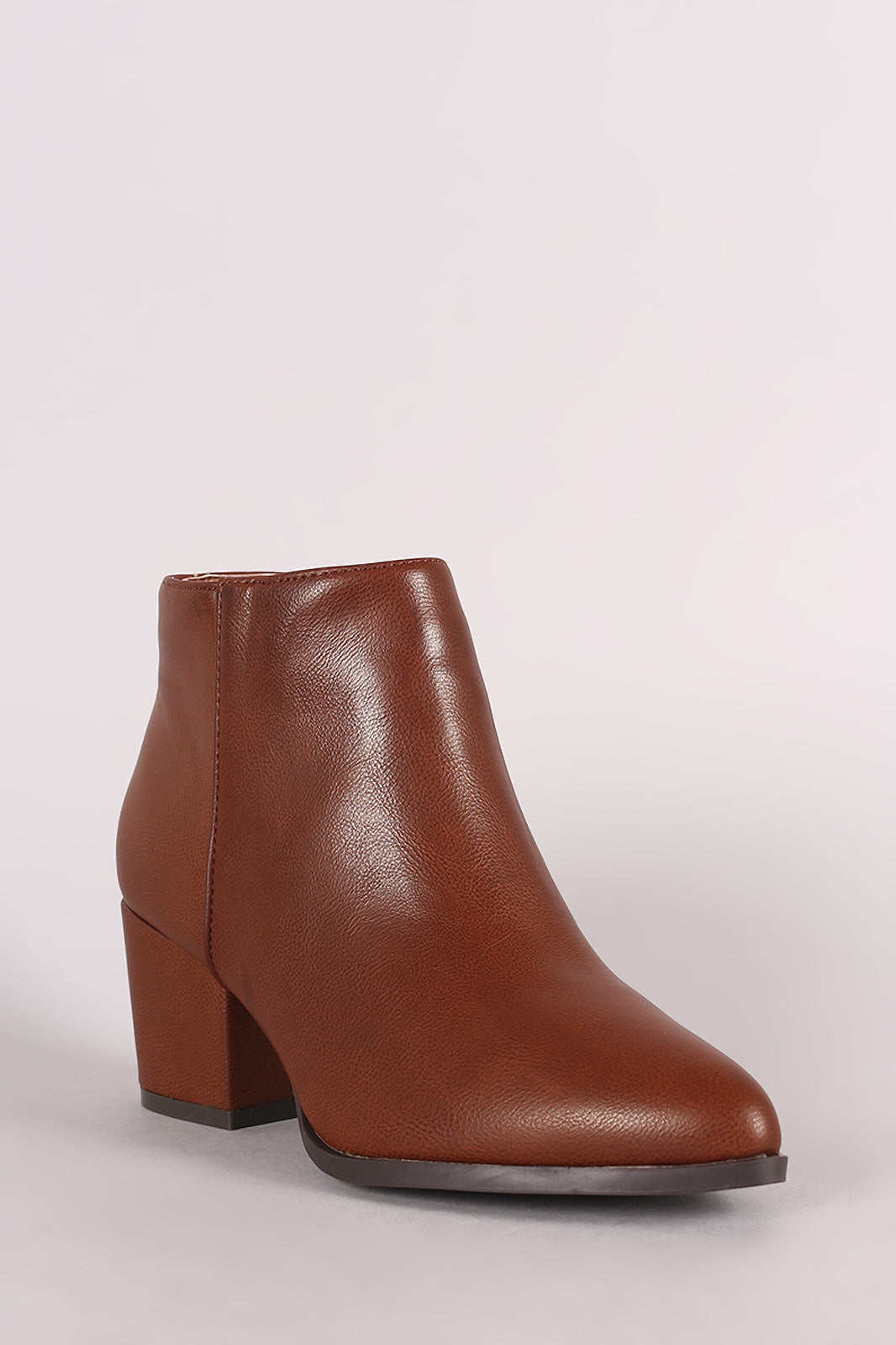 Bamboo Pointy Toe Block Heeled Western Booties