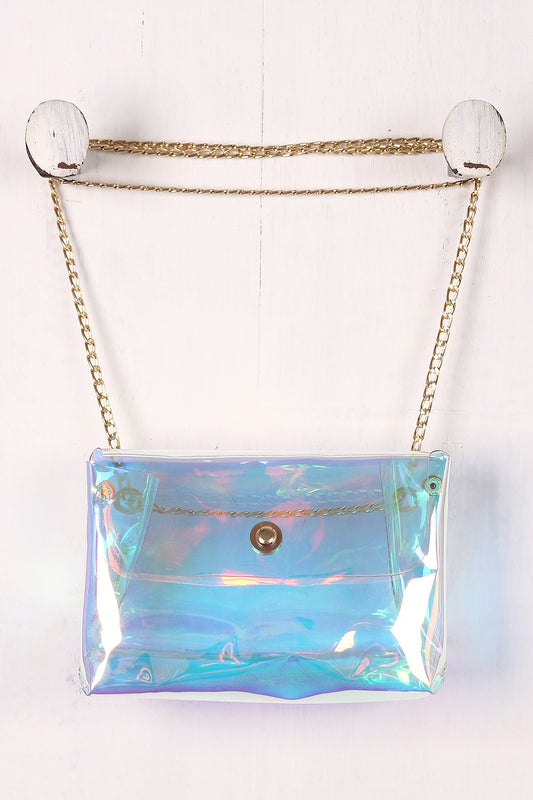 Holographic Jelly Crossbody Clutch Bag