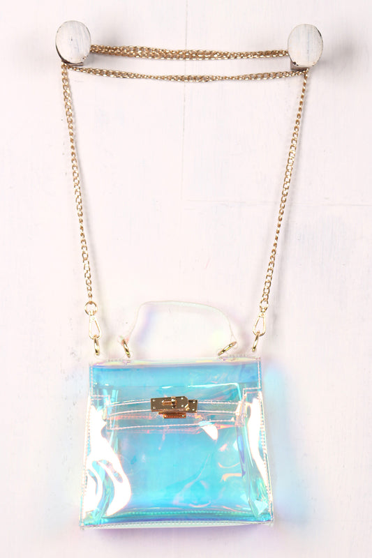 Holographic Jelly Crossbody Mini Clutch Bag