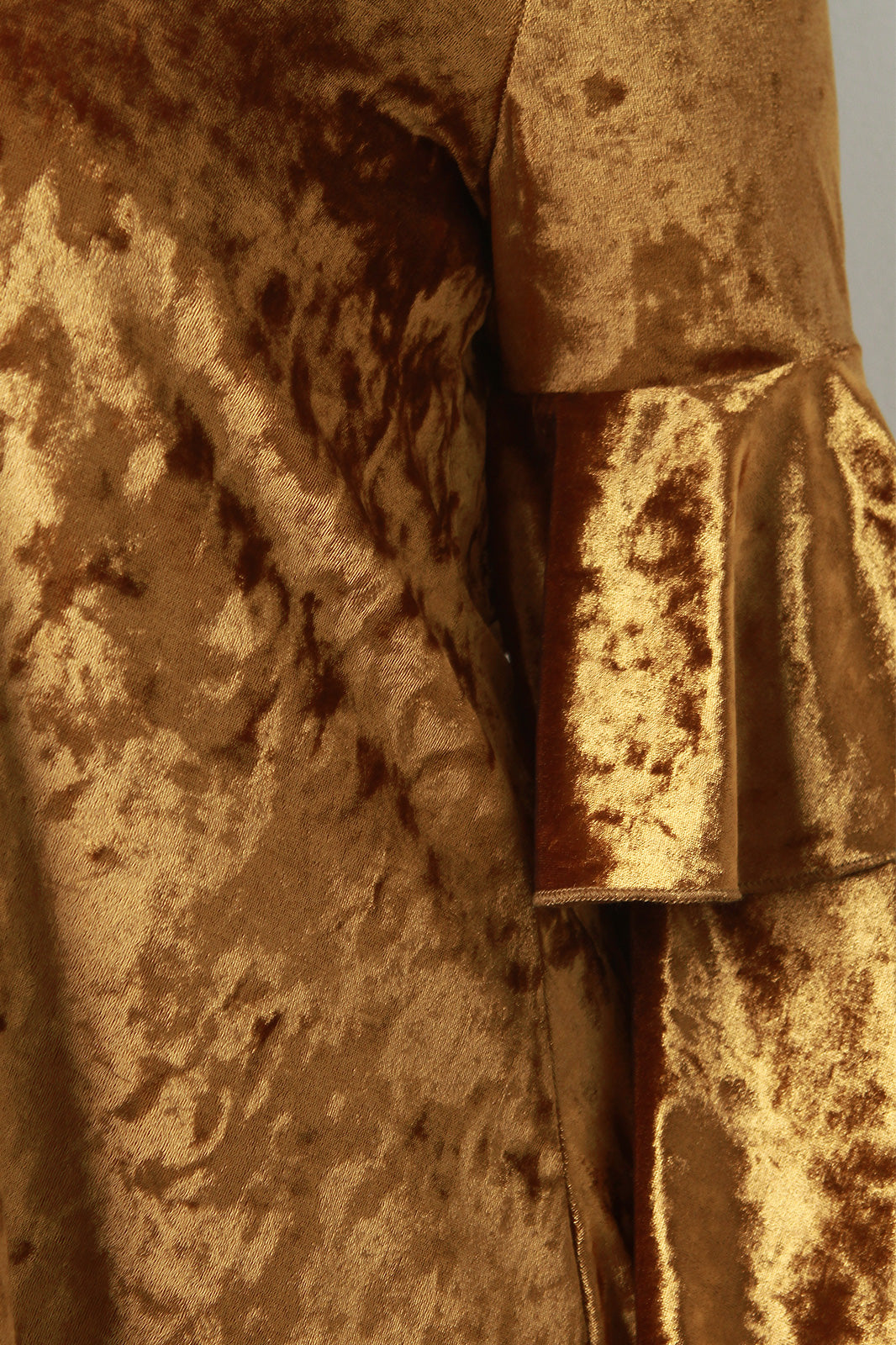 Trumpet Statement Sleeves Crush Velvet Dress