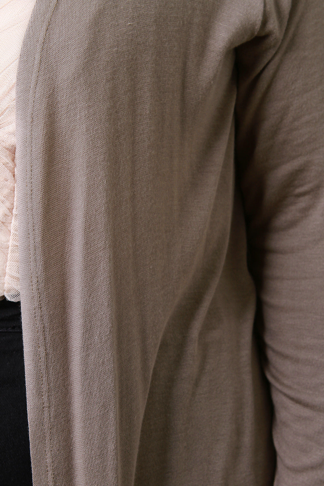 Soft Knit Open Front Side Slits Cardigan