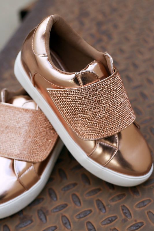 Rhinestone Strap Low Top Sneaker