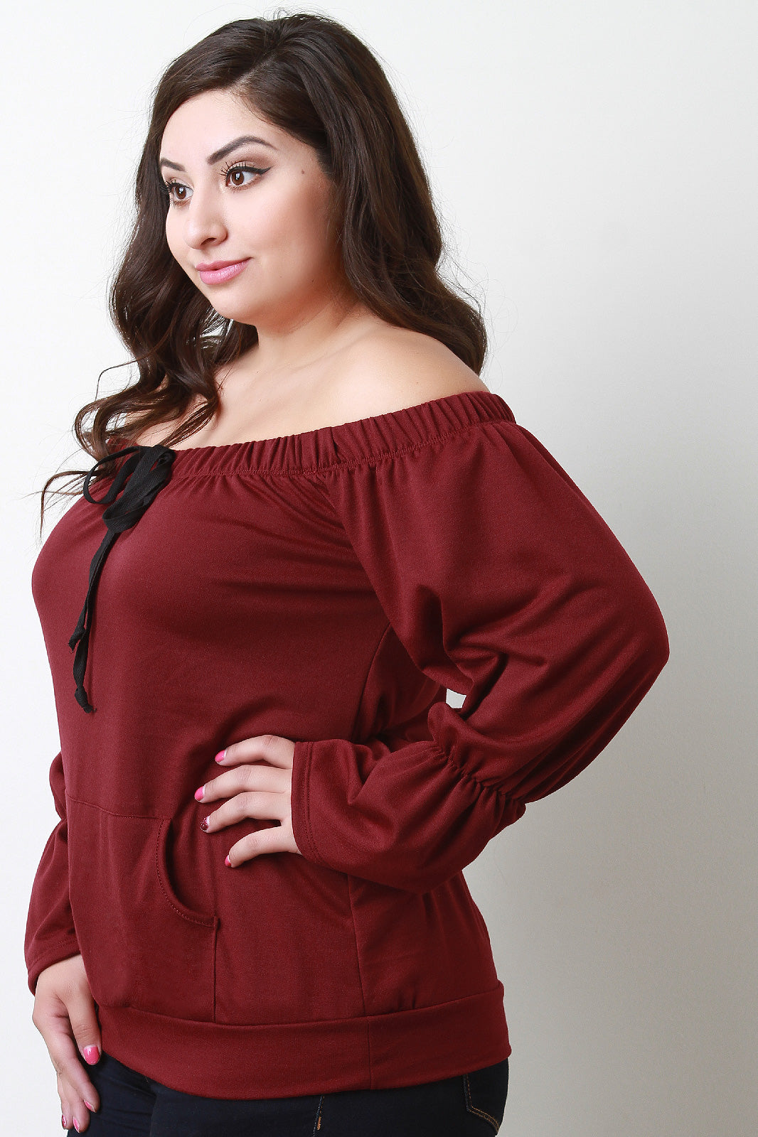 Trumpet Sleeves Off-The-Shoulder Top