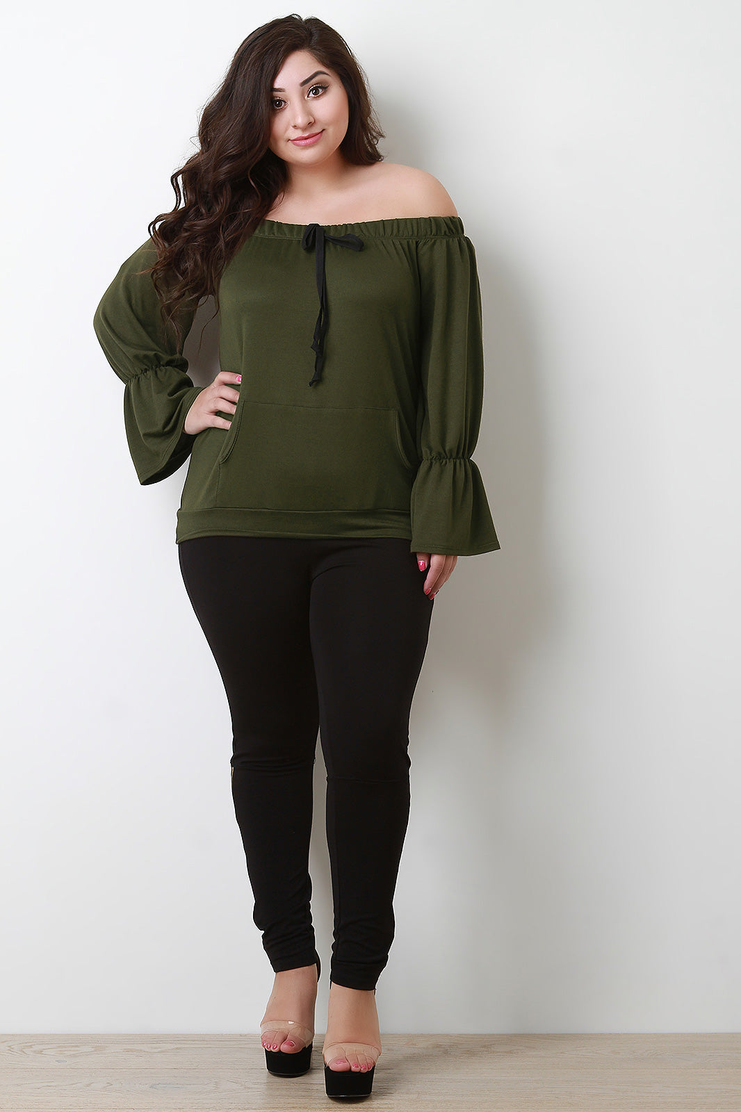 Trumpet Sleeves Off-The-Shoulder Top