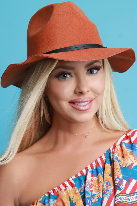 Vegan Leather Cord Floppy Hat