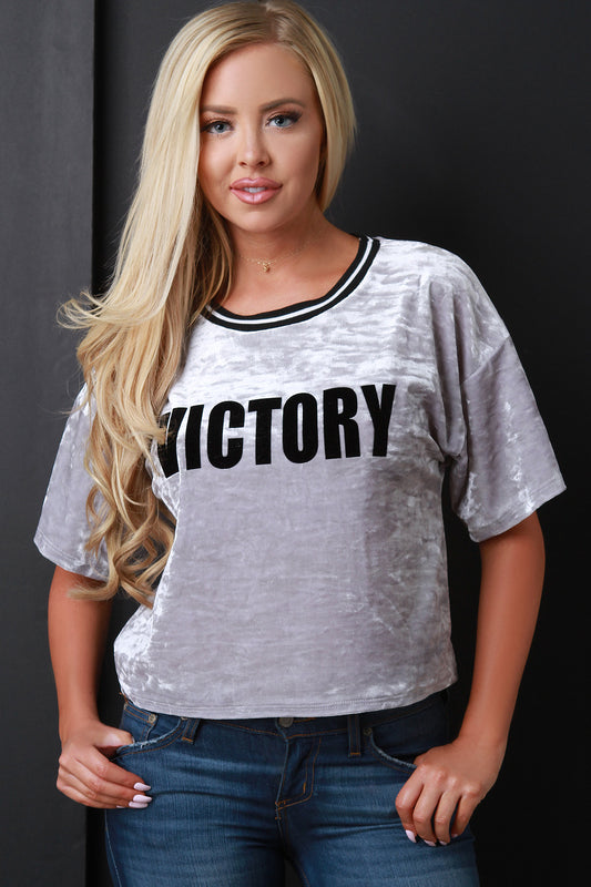 Victory Crushed Velvet Boxy Top