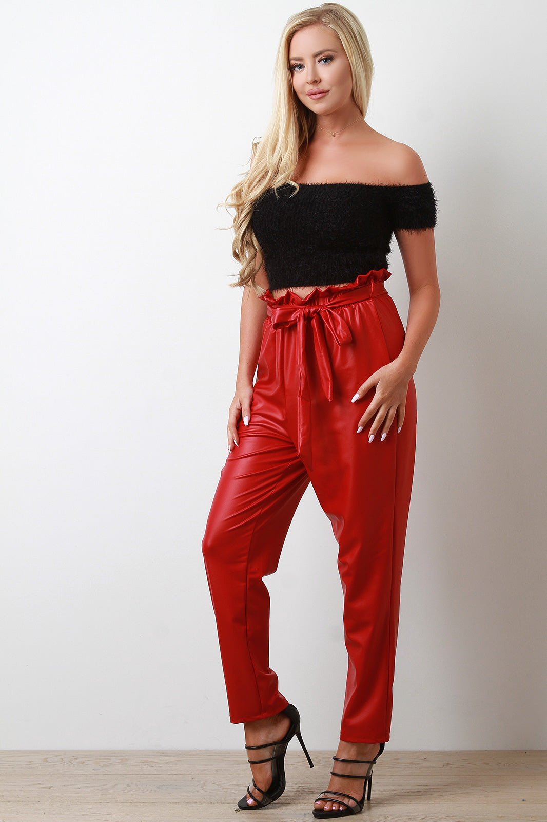 Bardot Fuzzy Chenille Sweater Crop Top