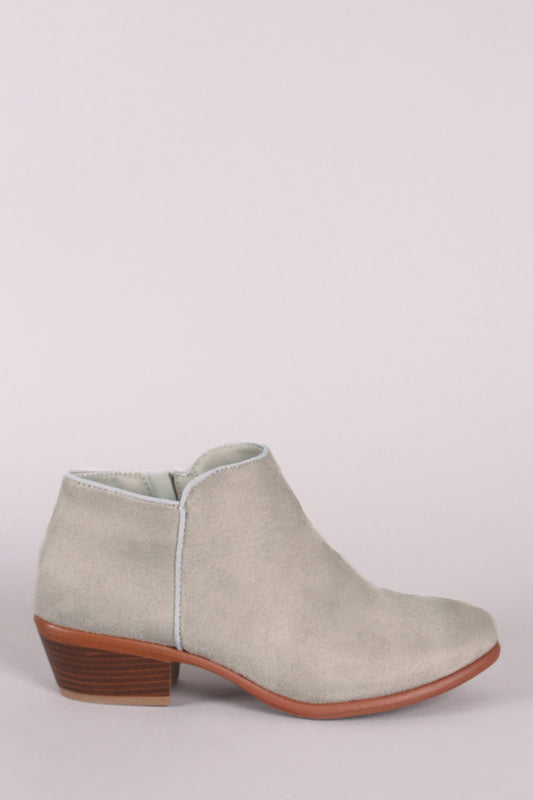 Wild Diva Lounge Suede Round Toe Ankle Booties
